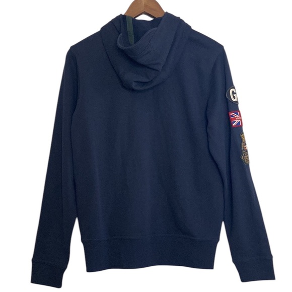 New Hackett Hoodie Youth 15 16 Navy Blue Rally Full Zip Sweatshirt Union Jack - Picture 2 of 14